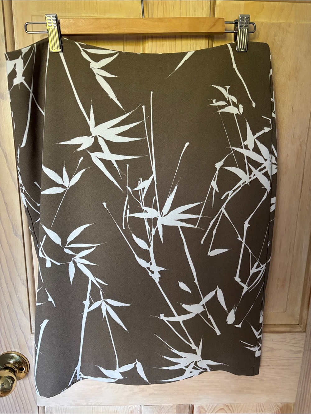 Banana Republic Brown and White Printed Pencil Skirt